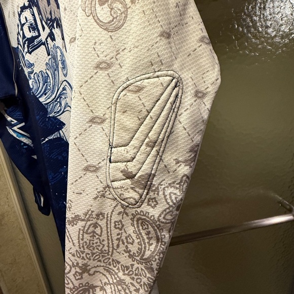 O’Neil Kids Blue and White Graphic Motorcrss Riding Shirt Sz L 7/8 - Picture 4 of 16